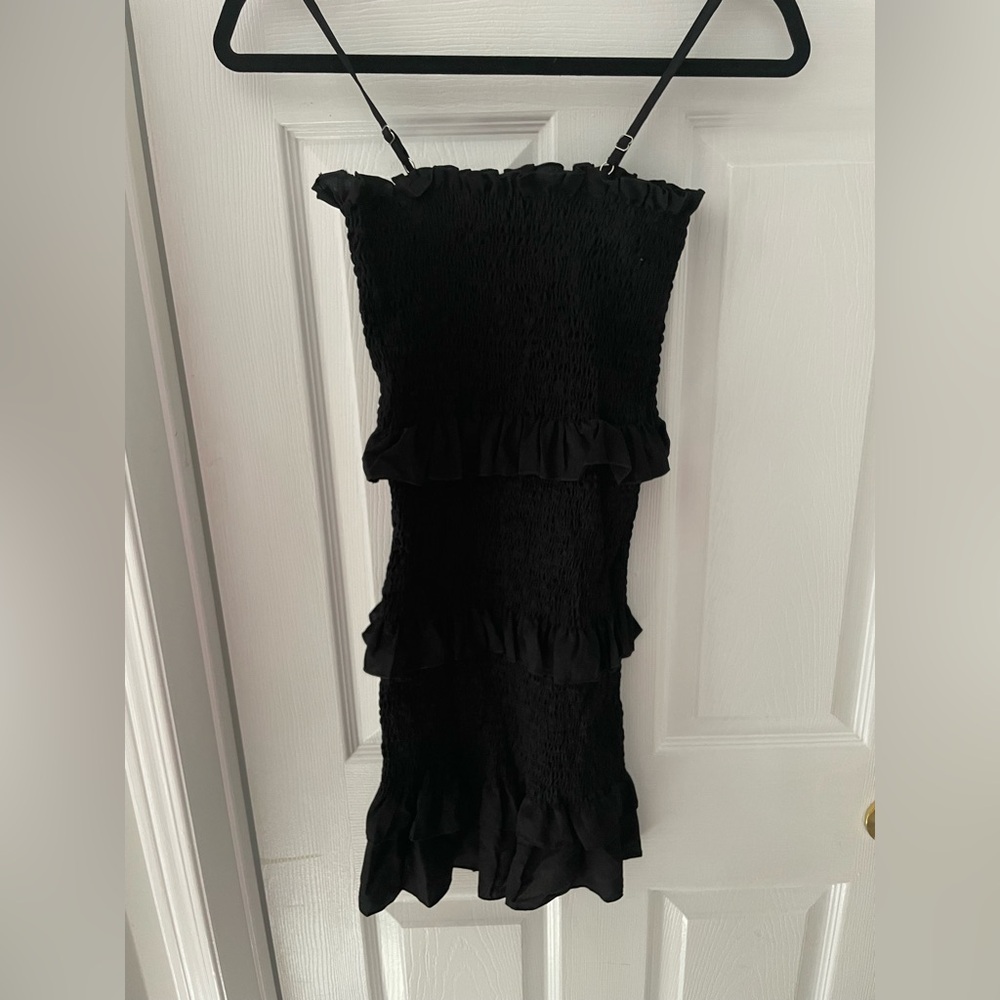 Black ruffle dress